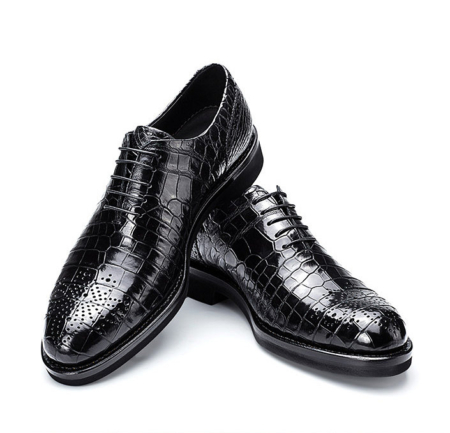 Men's Genuine Alligator Leather Formal Dress Party Wedding Office Oxford Shoes-2