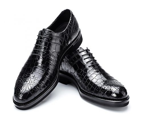 Men's Genuine Alligator Leather Formal Dress Party Wedding Office Oxford Shoes-2