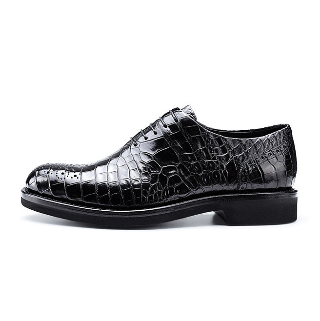 Formal Alligator Leather Lace Up Derby Dress Shoes for Men