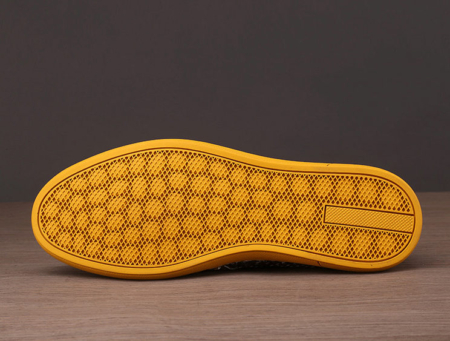 Ostrich Shoes, Genuine Ostrich Skin Shoes for Men-Yellow-Sole