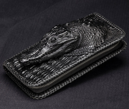 Personalized Crocodile Wallet, Handmade Crocodile Wallet for Men-1