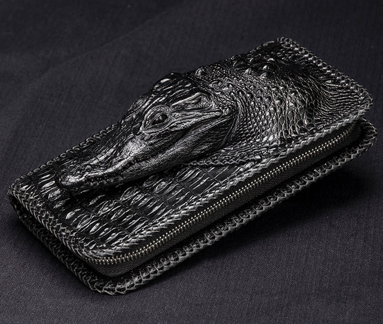 Handcrafted Alligator Leather Wallets Business Organizer Purse for Men