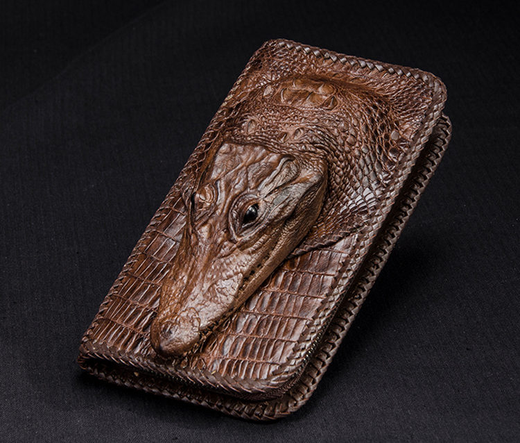 Handcrafted Alligator Leather Wallets Business Organizer Purse for Men