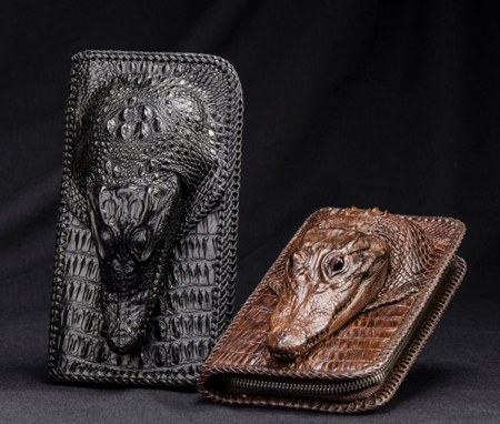 Personalized Crocodile Wallet, Handmade Crocodile Wallet for Men-Exhibition