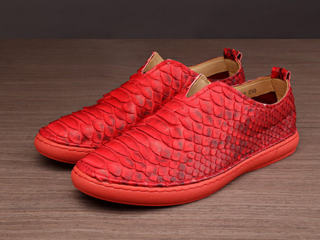 Snakeskin Shoes, Python Shoes for Men - Red-1