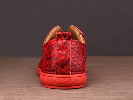 Snakeskin Shoes, Python Shoes for Men - Red-Details
