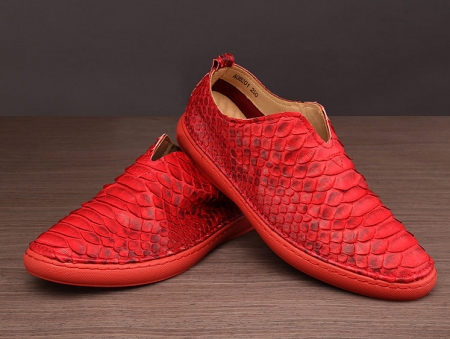 Snakeskin Shoes, Python Shoes for Men - Red-Exhibition
