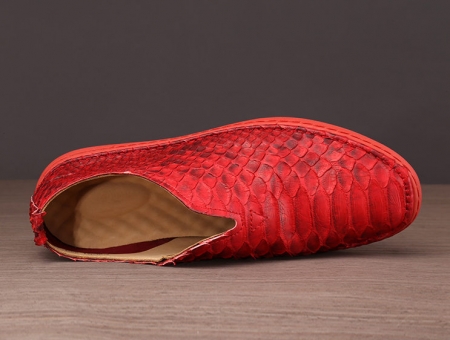 Snakeskin Shoes, Python Shoes for Men - Red-Upper