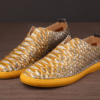 Snakeskin Shoes, Python Shoes for Men-Yellow-1