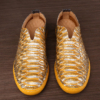 Snakeskin Shoes, Python Shoes for Men-Yellow-Upper