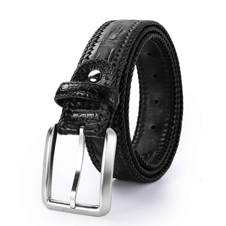 Stylish Genuine Alligator Belt Handmade Alligator Belt for Men-Black