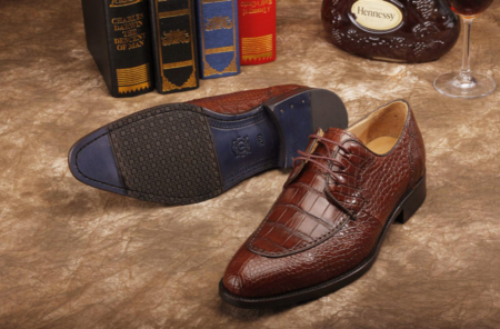 Alligator Skin Round-toe Lace-up Oxford Casual Dress Shoes-Sole