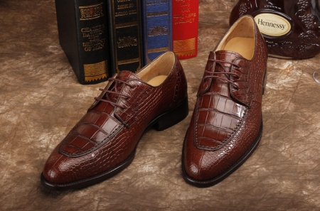 Alligator Skin Round-toe Lace-up Oxford Casual Dress Shoes-Upper