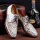 Business Snakeskin Shoes, Casual Python Skin Shoes for Men