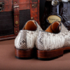 Business Snakeskin Shoes, Casual Python Skin Shoes for Men-Heel
