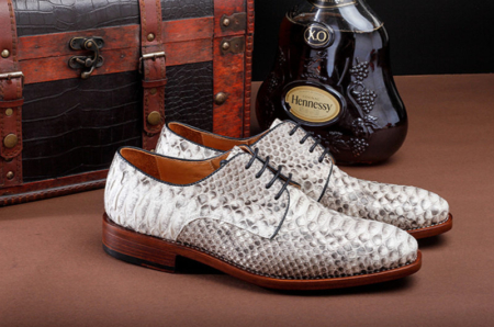 Business Snakeskin Shoes, Casual Python Skin Shoes for Men-Side