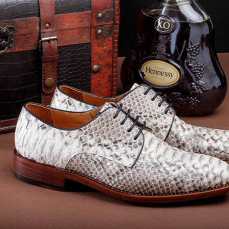 Business Snakeskin Shoes, Casual Python Skin Shoes for Men-Side