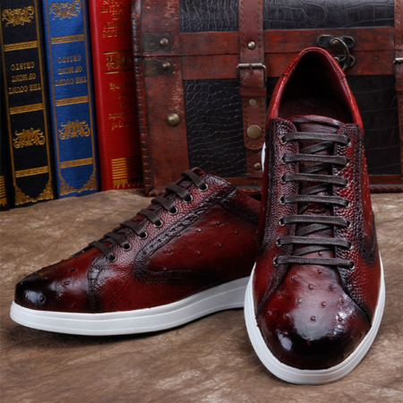 Daily Fashion Ostrich Sneakers, Genuine Ostrich Shoes for Men