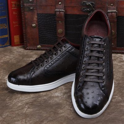 Men's Sneaker Black Genuine Ostrich and Soft Calf main image 1