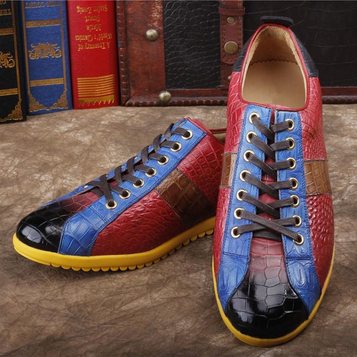 Men's Genuine Alligator Shoes Fashion Alligator Sneakers