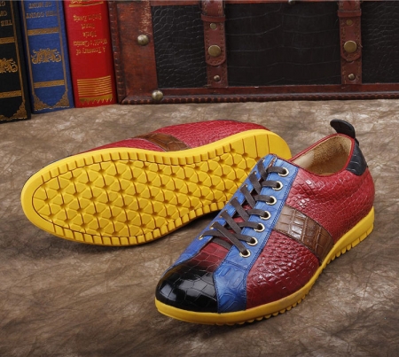 Mens Genuine Alligator Shoes Fashion Alligator Sneakers-Details