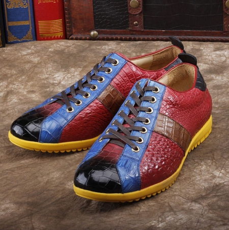 Men's Genuine Alligator Shoes Fashion Alligator Sneakers