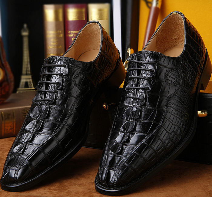 mens black crocodile shoes