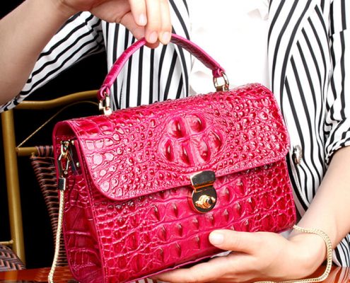 Crocodile Handbag-2018 for BRUCEGAO-Red