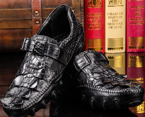 Crocodile Leather Loafers Casual Driving Shoes