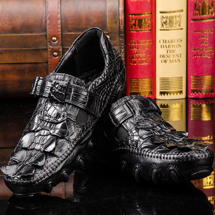 Crocodile Leather Loafers Casual Driving Shoes