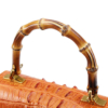 Crocodile Skin Shoulder Bag Crossbody Bag Handbag with Bamboo Handle-Handle