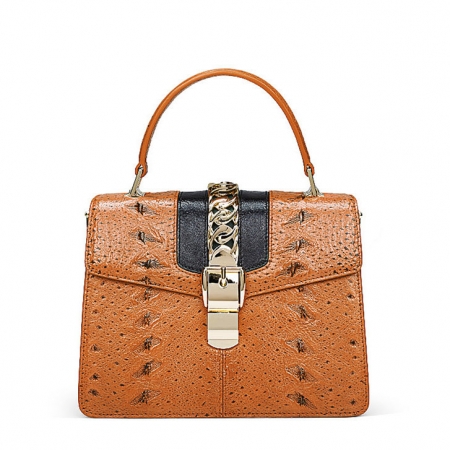 Designer Fashion Sturgeon Leather Handbag for Women-Yellow