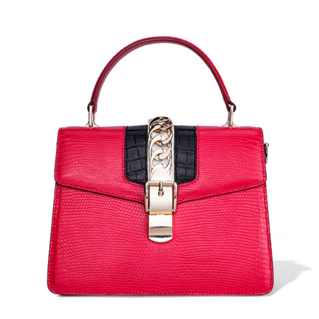 Fashion Designer Lizard Handbag-Red