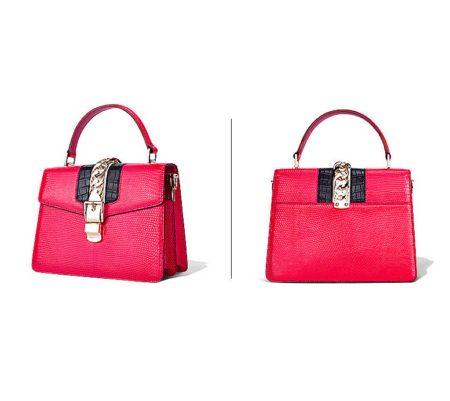 Fashion Designer Lizard Handbag-Red-Exhibition