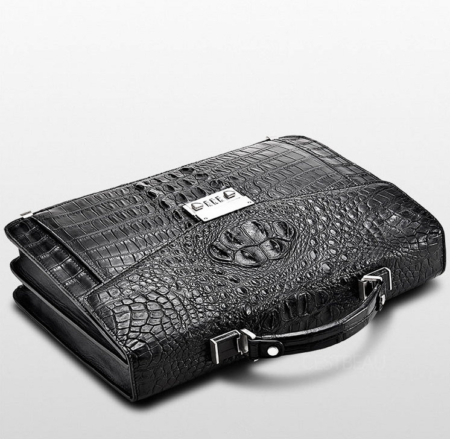 Large Genuine Crocodile Briefcase, Luxury Crocodile Business Bag for Men-1