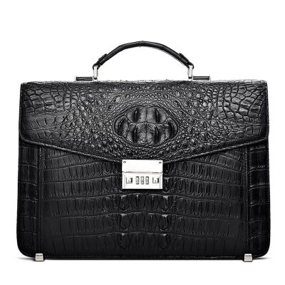 Large Genuine Crocodile Briefcase, Luxury Crocodile Business Bag for Men