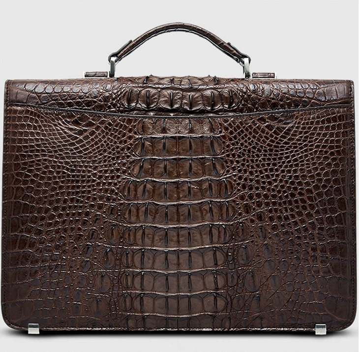 Genuine Crocodile Briefcase, Crocodile Business Bag for Men