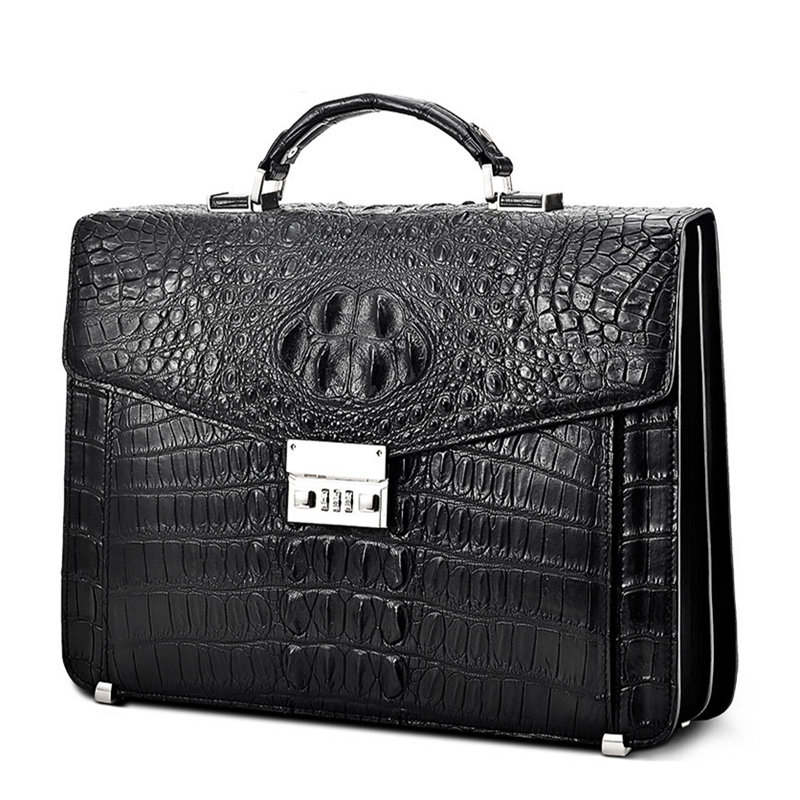 Business Style Genuine Crocodile Skin Men's Working Purse Handbag Authentic Alligator  Leather Zipper Closure Briefcase For Man - Briefcases - AliExpress