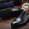 Men's Alligator Classic Modern Oxford Wing-Tip Lace Dress Shoes-Exhibition-1