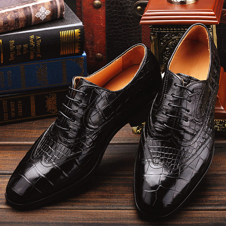  Men s  Alligator Classic Modern Oxford Wing Tip Lace Dress 