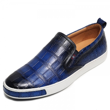 Mens Casual Slip-On Fashion Alligator Sneakers - Blue