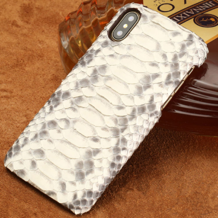 Snakeskin iPhone XS Max, XS, X Case-Python Belly Skin-White