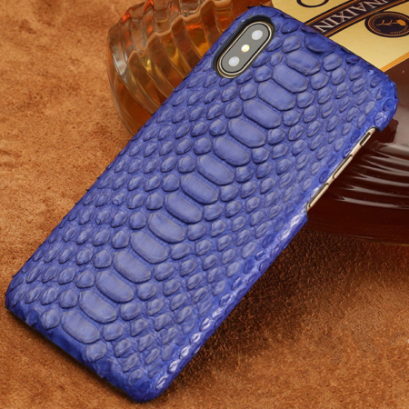 Snakeskin iPhone XS Max, XS, X Case-Blue