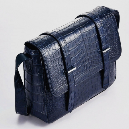 Alligator Leather Satchel Briefcase Messenger Bag Laptop Bag-Top