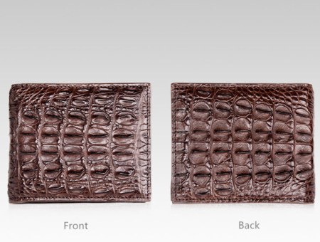 Crocodile Backbone Skin Bifold Wallet Brown-Details