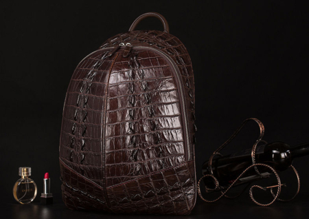 Crocodile Backpack, Fashion Crocodile Cycling Backpack-Brown-Exhibition