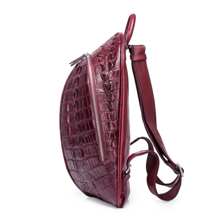 Crocodile Backpack, Fashion Crocodile Cycling Backpack-wine red-Side