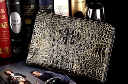 Crocodile Leather Clutch Wallet for Men