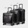 Crocodile Leather Luggage Bag Business Trolley Travel Bag-Size