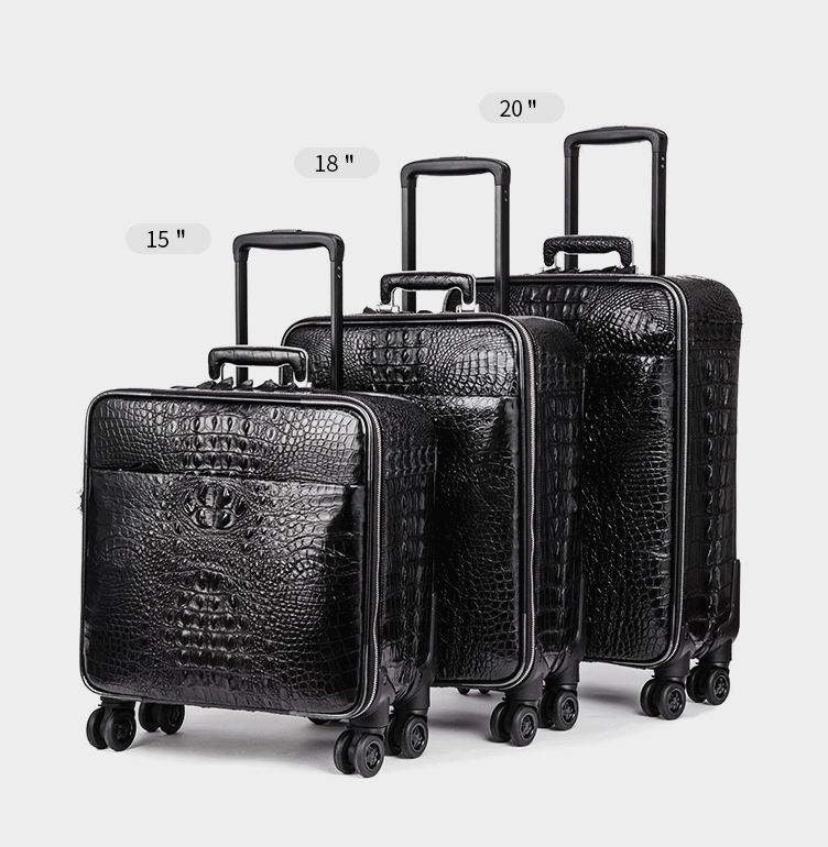 Crocodile Alligator Leather Luggage Bag Trolley Travel Bag